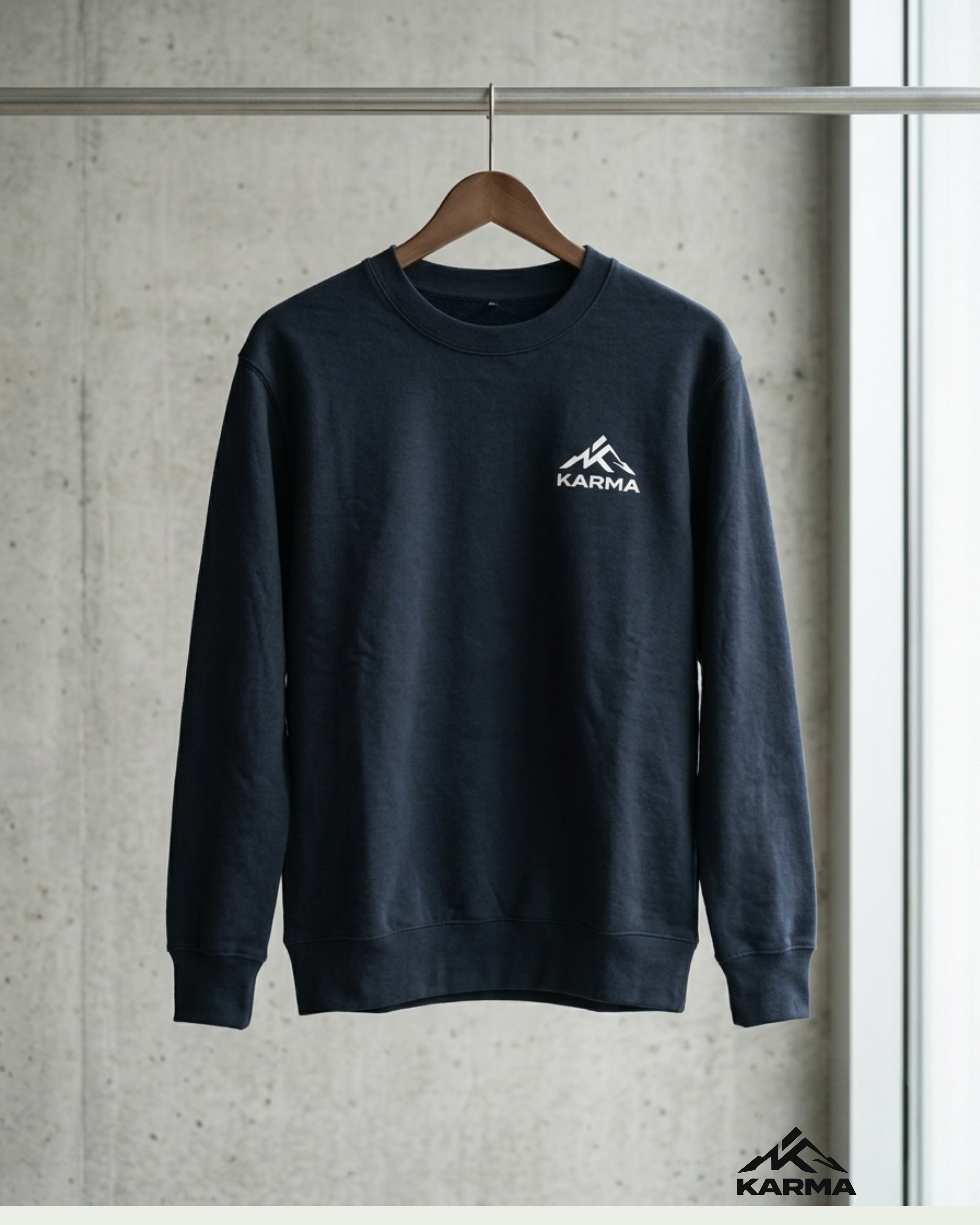 KARMA Fleece Crewneck Sweatshirt – Midnight Navy