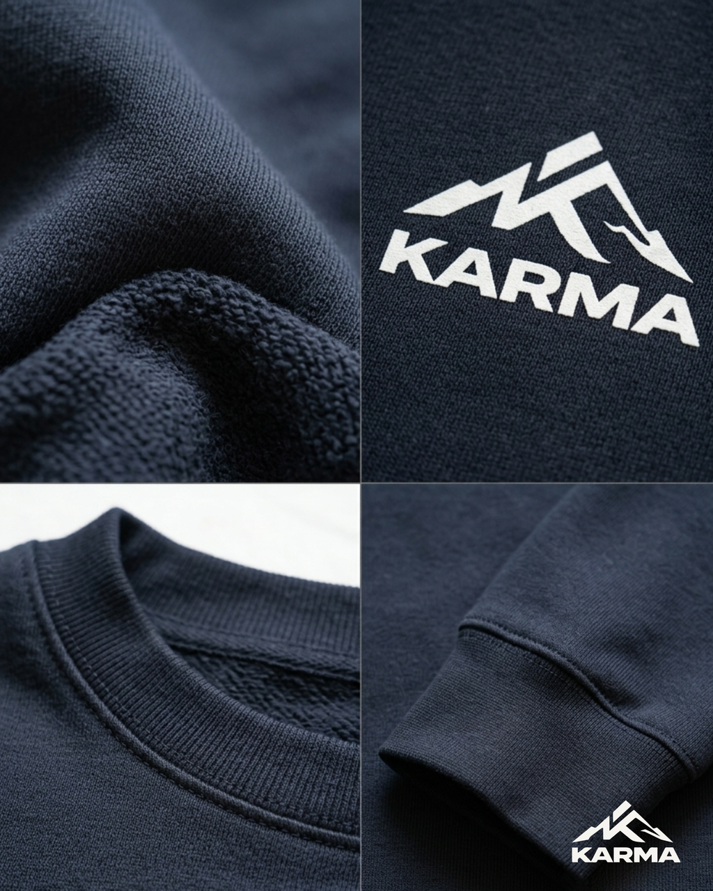 KARMA Fleece Crewneck Sweatshirt – Midnight Navy