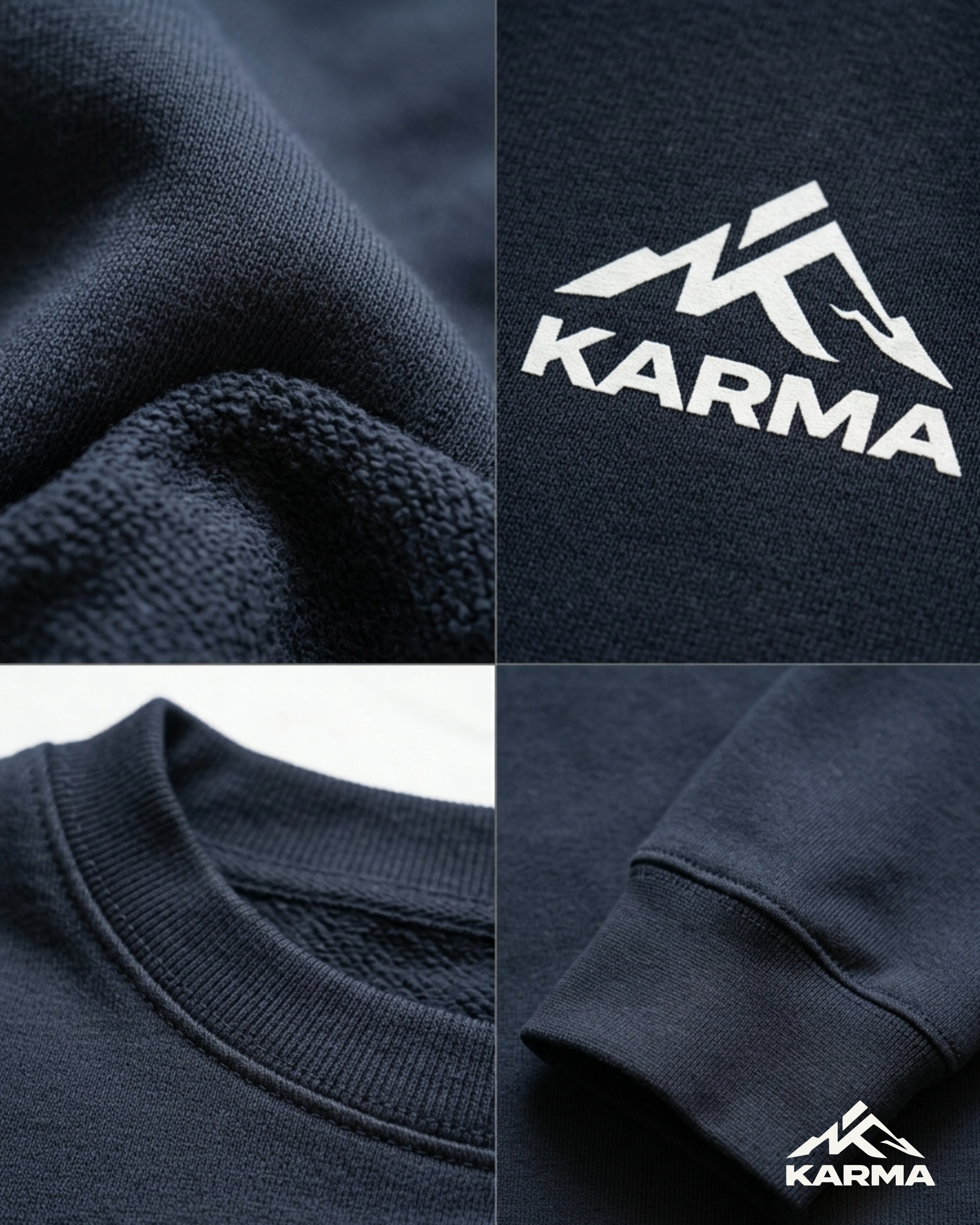 KARMA Fleece Crewneck Sweatshirt – Midnight Navy